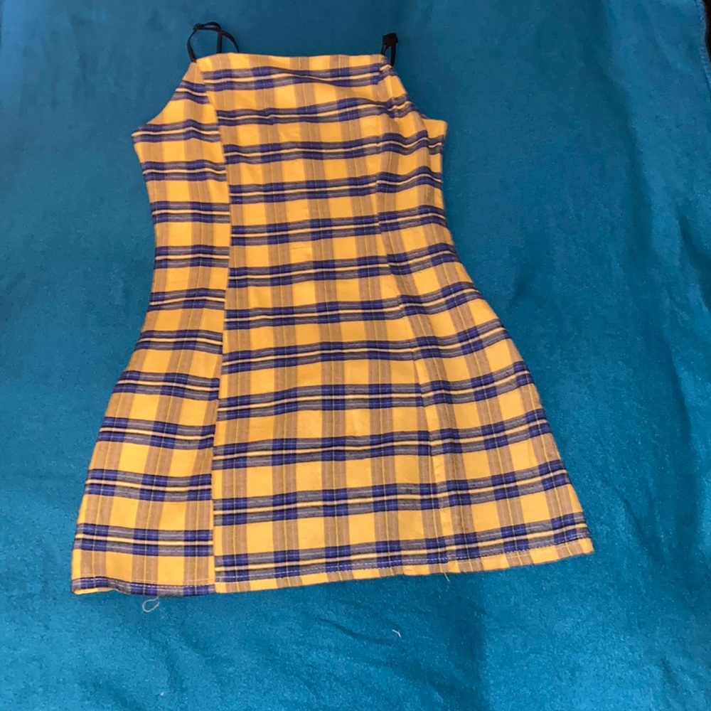 Yellow checkered dress pre -owned